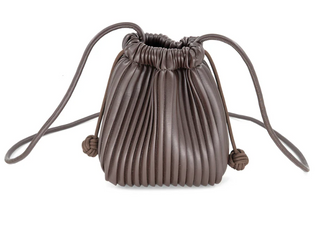 Pleated Cell Phone Bag, Chocolate