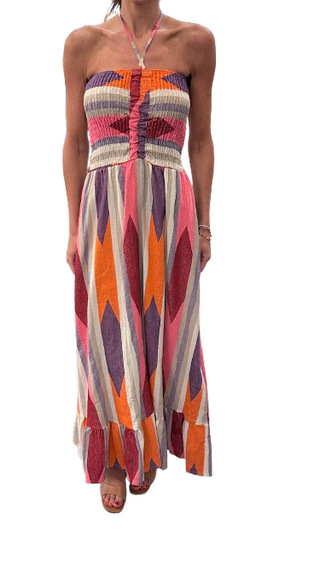 Aztec Print Tube Dress