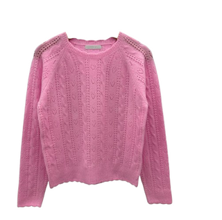 Heart Pointelle Sweater, Taffy