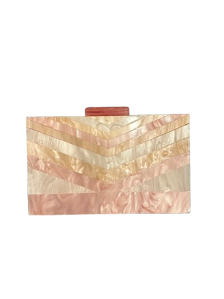 Fuchsia Chevron Acrylic Clutch
