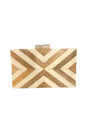 Ivory Chevron Acrylic Clutch