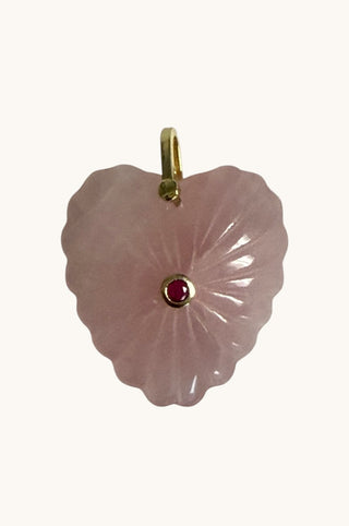 Rose Quartz Gem Heart Charm