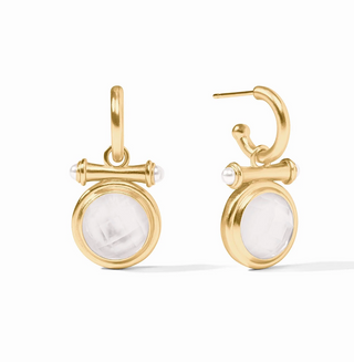 Bamboo Hoop/Charm Earring, Clear