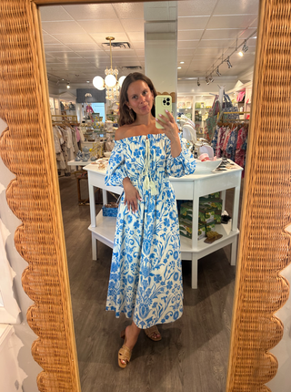 Nostalgia Midi Dress, Cerulan