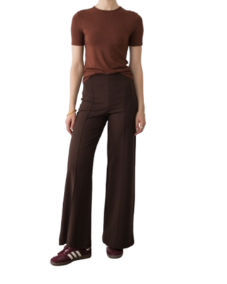 Ponte Knit Standard Wide Leg Pant