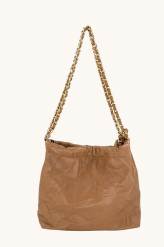 Crinkle Chain Crossbody, Chocolate
