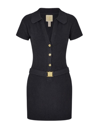 Gigi Knit Mini Dress, Black