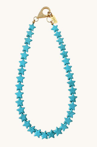 Small Star Necklace, Turq