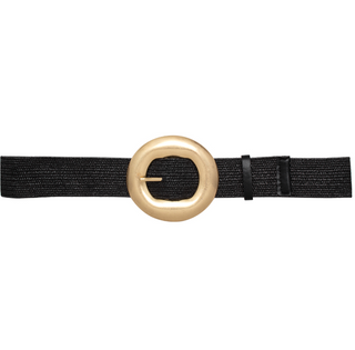 Rounded Buckle Belt, Black