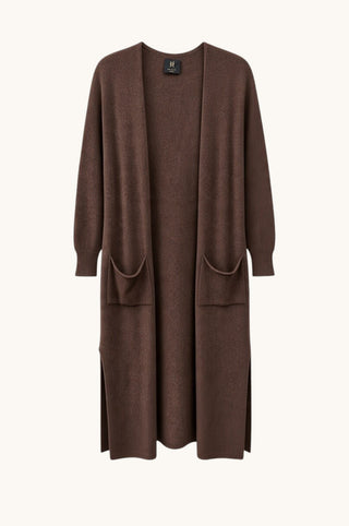Open Long Pocket Cardi, Chocolate