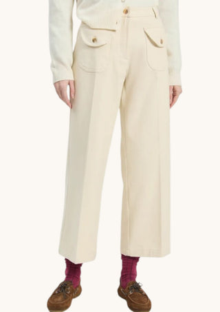Raw Edge Trousers, Ecru