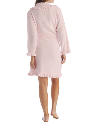 Chenille Ruffle Robe Pink
