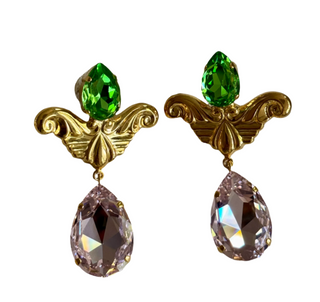 Juliette Earring, Pink Green