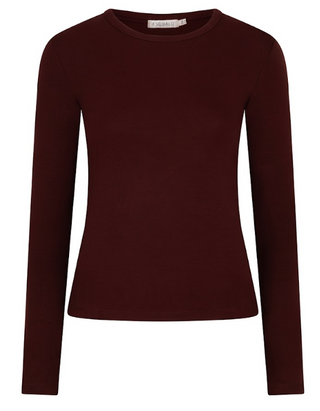 Basic Round Neck Tee, Merlot