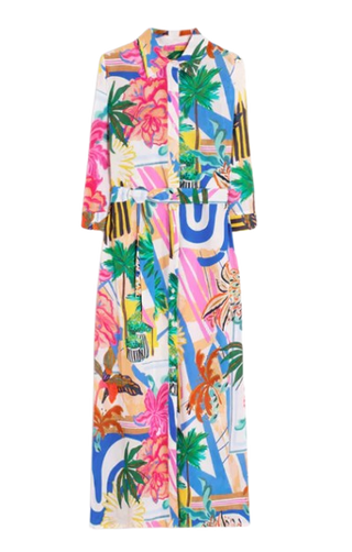 Palm Print Shirtdress
