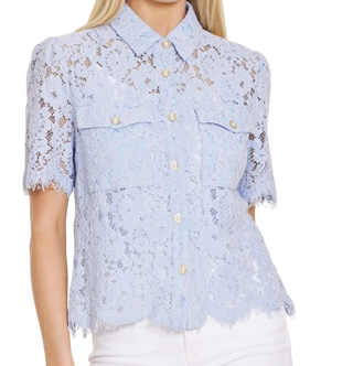 Lace Blouse, Light Blue