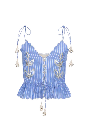 Selma Top, Blue Stripes