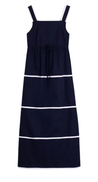 White Stiped Navy Dress