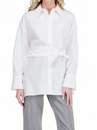 White Side Wrap Blouse