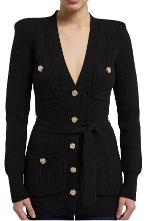 Kondo Belted Cardigan, Black