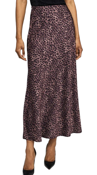 Katrine Leopard Satin Skirt