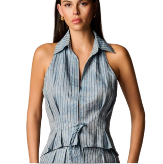 Sloan Vest, Blue Stripe