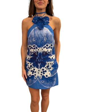 Everlee Orchid Print Dress, Cobalt