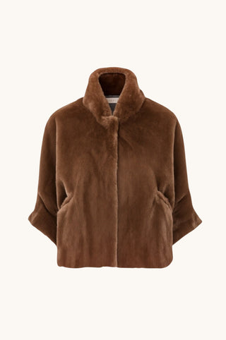 Faux Fur Poncho, Coffee