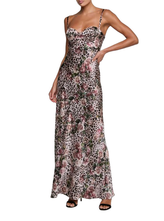 Sayla Bias Cut Maxi, Cheetah Rose