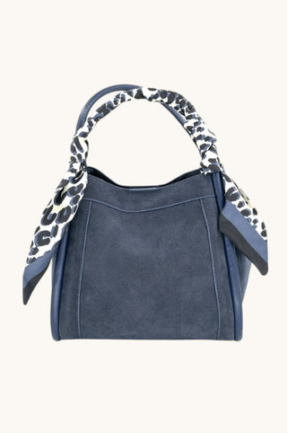 Gianna Suede Bag, Navy