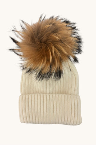 Angora/Wool Hat, White/Natural