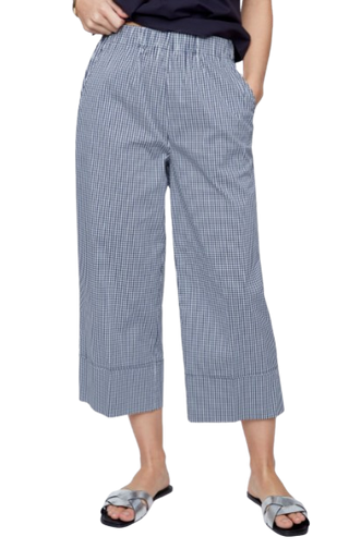 Gingham Elastic Waist Pant