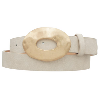 Organic Open Circle Washed Belt, Taupe