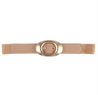 Oval Metal Accent Belt, Khaki