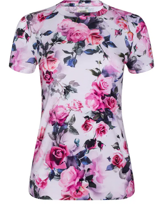 Ressi SS Crew Tee, Pink Water Rose
