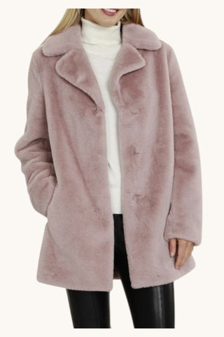Faux Fur Coat, Blush