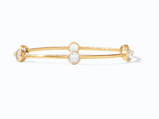 Milano Luxe Bangle Gold Iridescent Clear Crystal, Medium