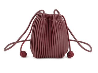 Pleated Cell Phone Bag, Burgundy