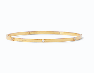Crescent Bangle Gold CZ, Medium