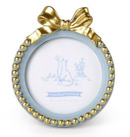 Round Blue Bow Frame