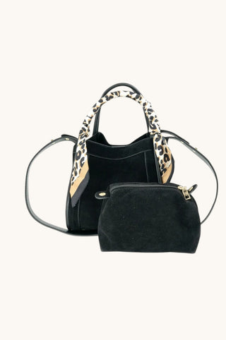 Gianna Suede Bag, Black