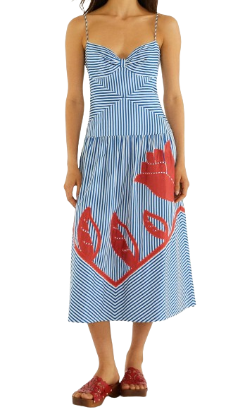 midi sky stripe tank dress Playful Mood Striped Midi Sweater Tank Dress - Sky/Teal
