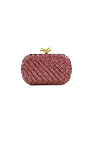Woven Clutch, Burgundy
