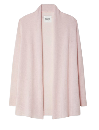 Cashmere Trapeze Cardigan, Pink Sand