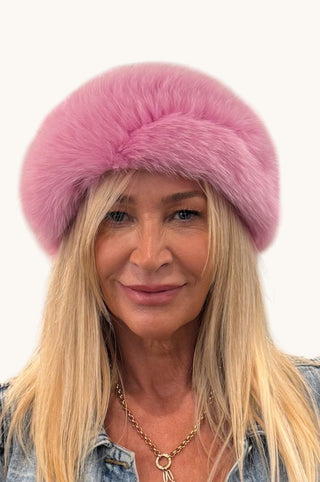 Hot Pink Fox Fur Headband