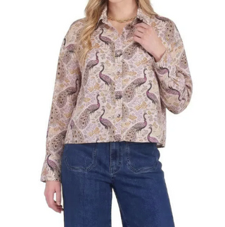 Imperial Plume Crop Blouse