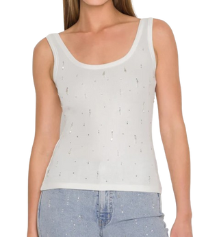 Evita Embellished Top, White