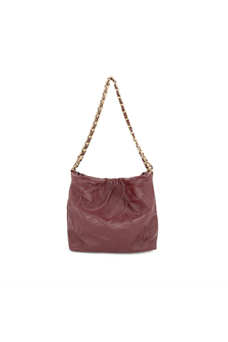Crinkle Chain Crossbody, Burgundy