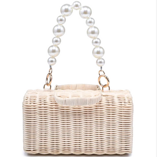 Rectangular Handwoven Straw Everly Evening Bag