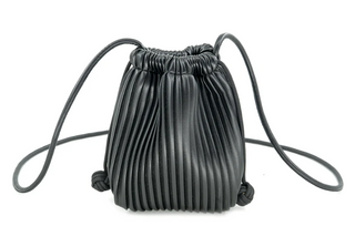 Pleated Cell Phone Bag, Black